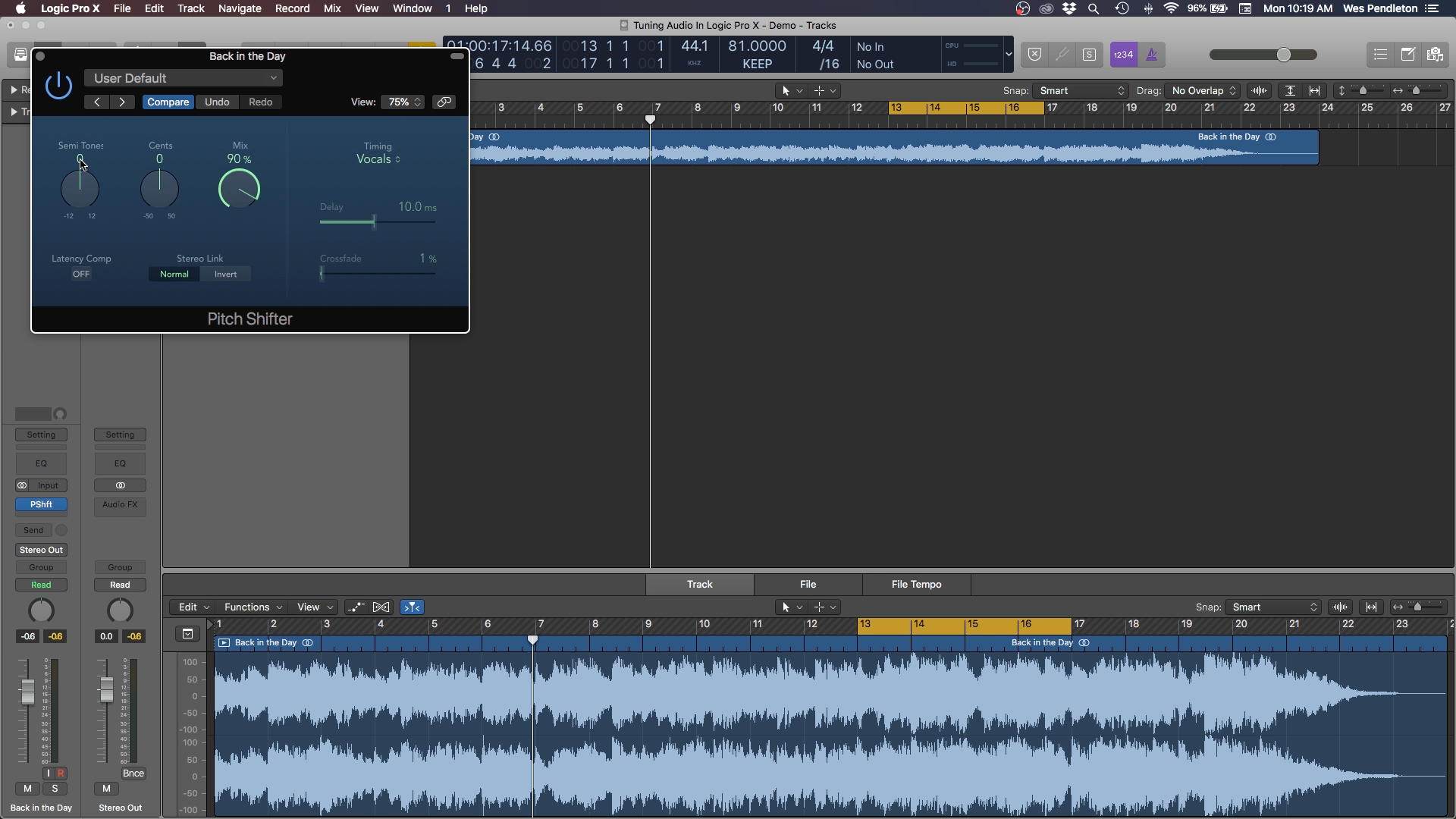 Tuning Audio In Logic Pro X